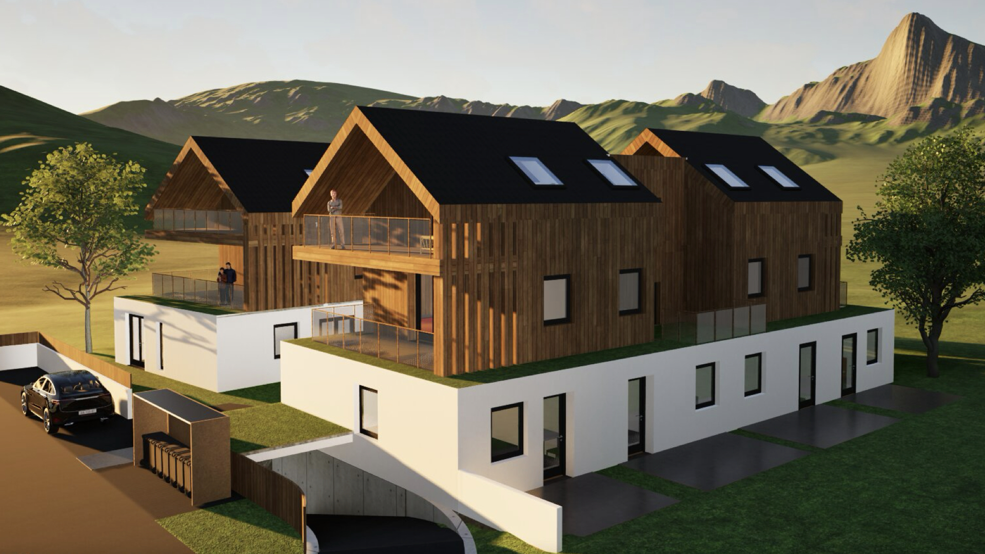Alpin Residences Nassfeld bei Sonnenuntergang