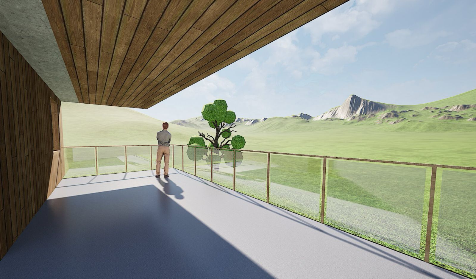 Terrasse mit Bergblick